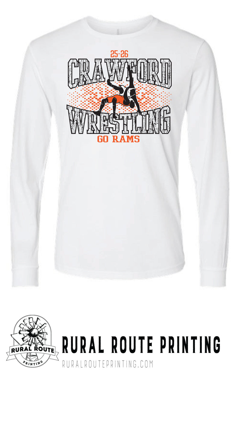 Crawford Wrestling - Shattered - Long Sleeve T-Shirt (6211)