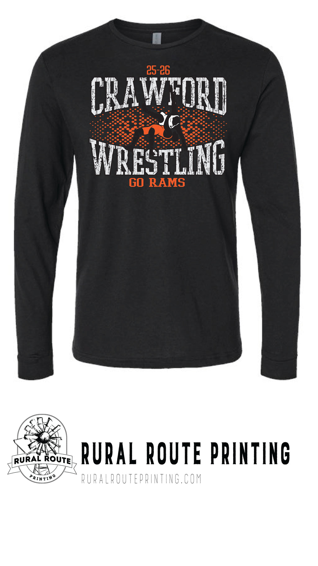 Crawford Wrestling - Shattered - Long Sleeve T-Shirt (6211)