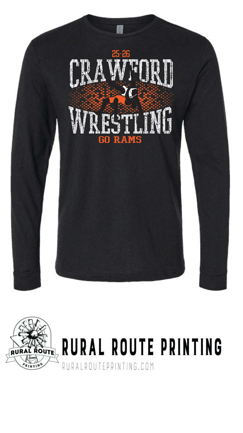 Crawford Wrestling - Shattered - Long Sleeve T-Shirt (6211)