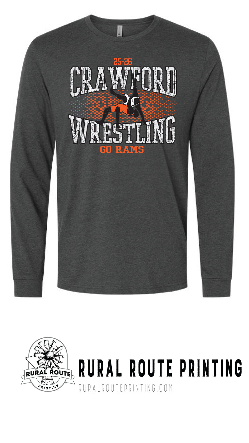 Crawford Wrestling - Shattered - Long Sleeve T-Shirt (6211)