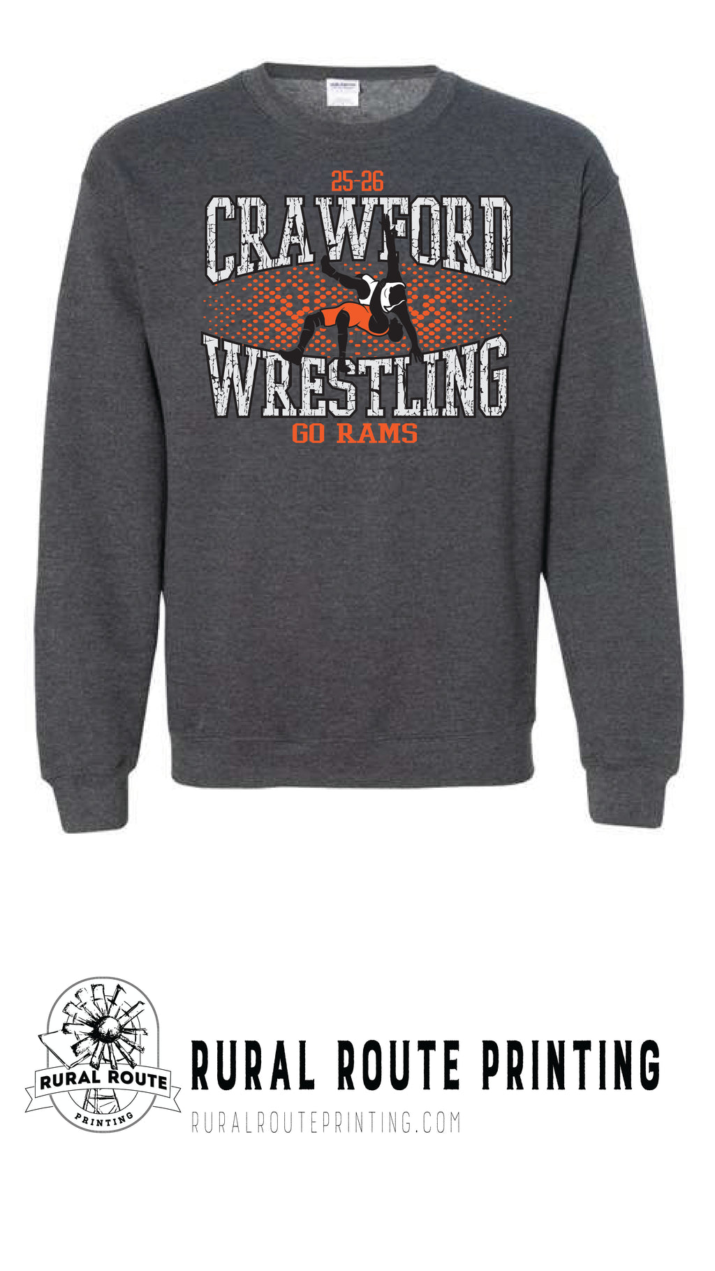 Crawford Wrestling - Shattered - Crew Sweatshirt (18000)