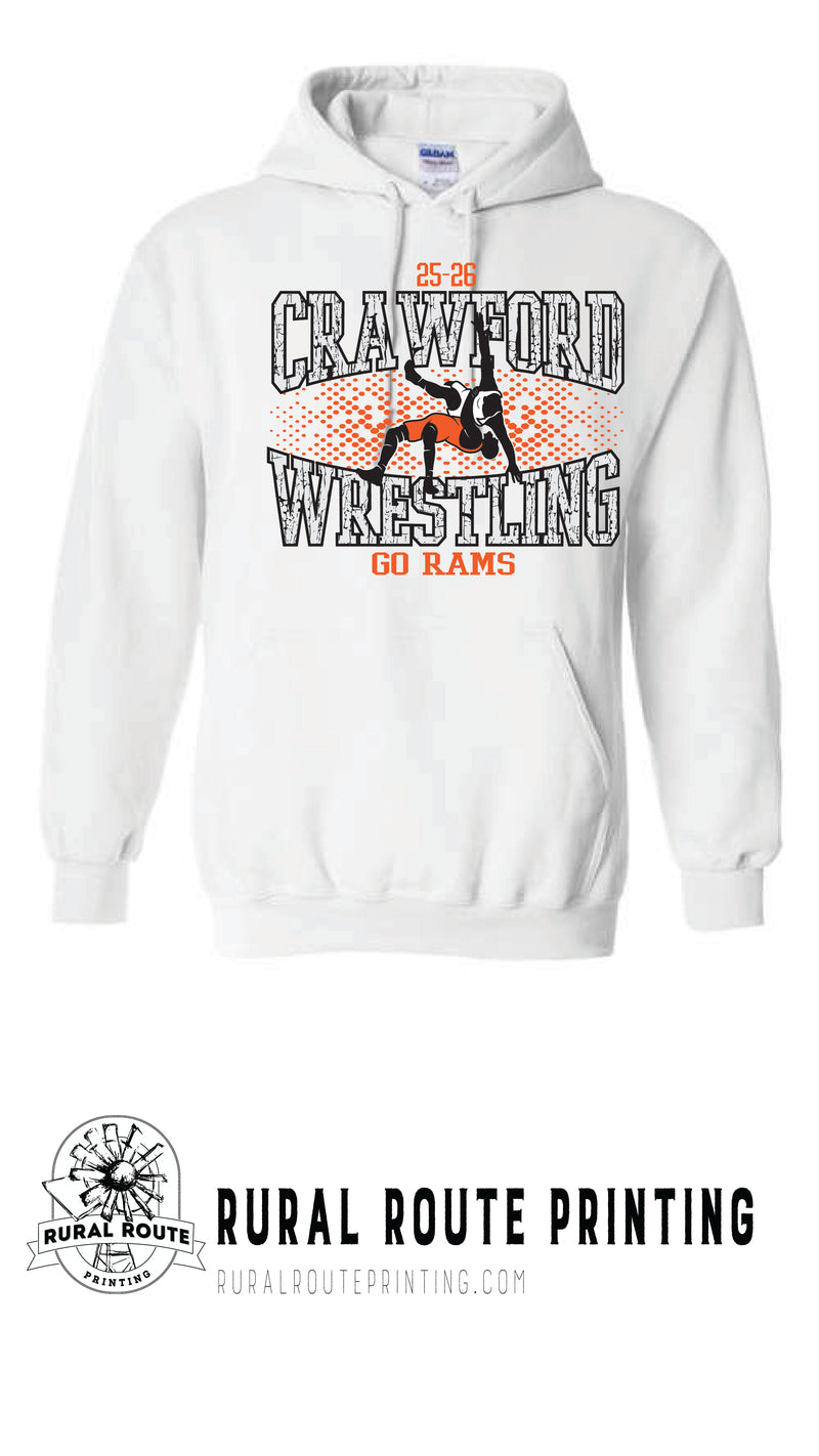 Crawford Wrestling - Shattered - Hooded Sweatshirt (18500)