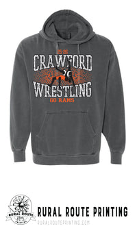 Crawford Wrestling - Shattered - Comfort Color Heavy Hoodie (1567)