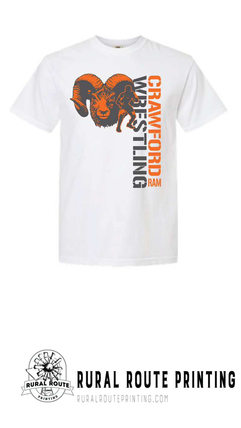 Crawford Wrestling - Wrestling - Comfort Color Heavy Short Sleeve Tee (1717)