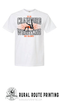 Crawford Wrestling - Shattered - Comfort Color Heavy Short Sleeve Tee (1717)