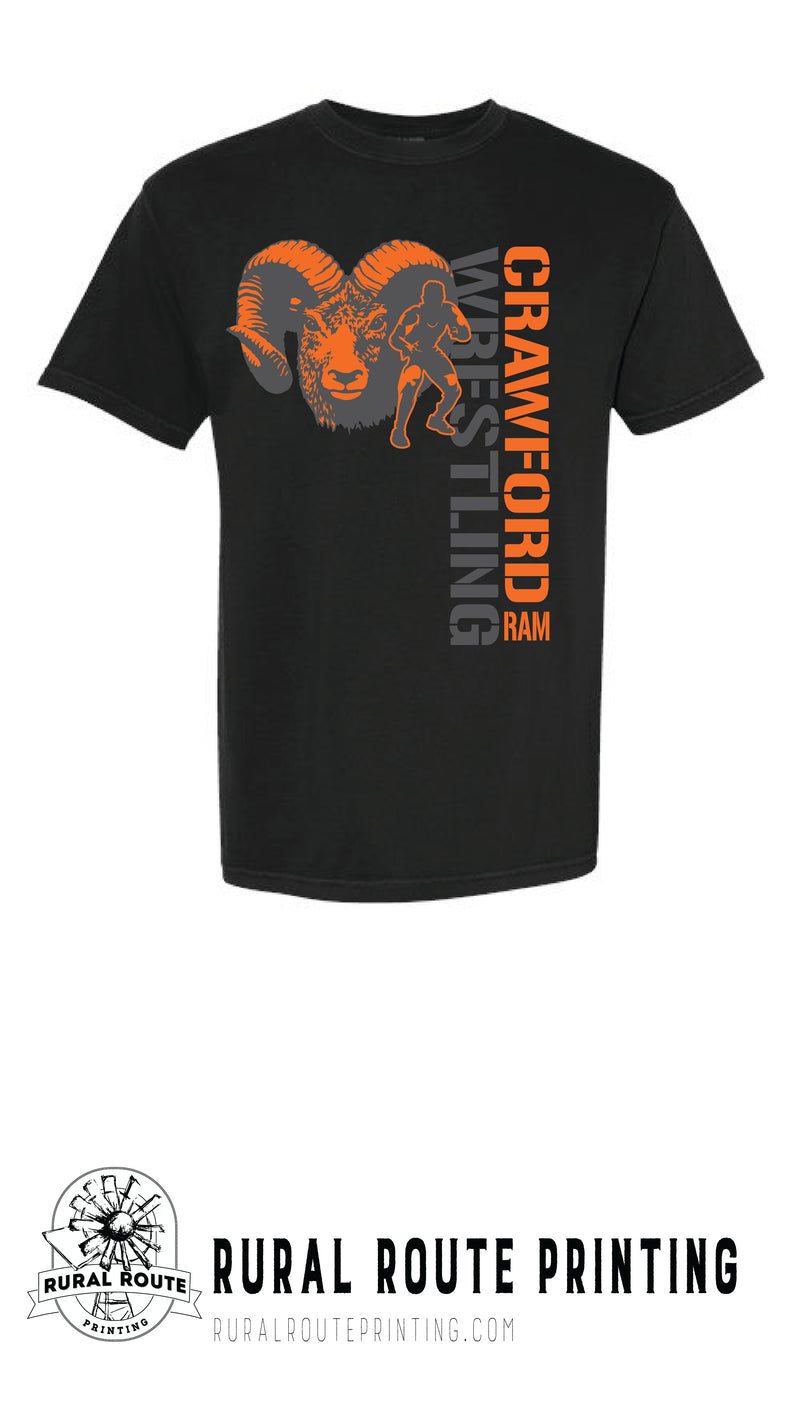 Crawford Wrestling - Wrestling - Comfort Color Heavy Short Sleeve Tee (1717)