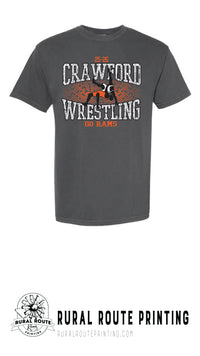 Crawford Wrestling - Shattered - Comfort Color Heavy Short Sleeve Tee (1717)