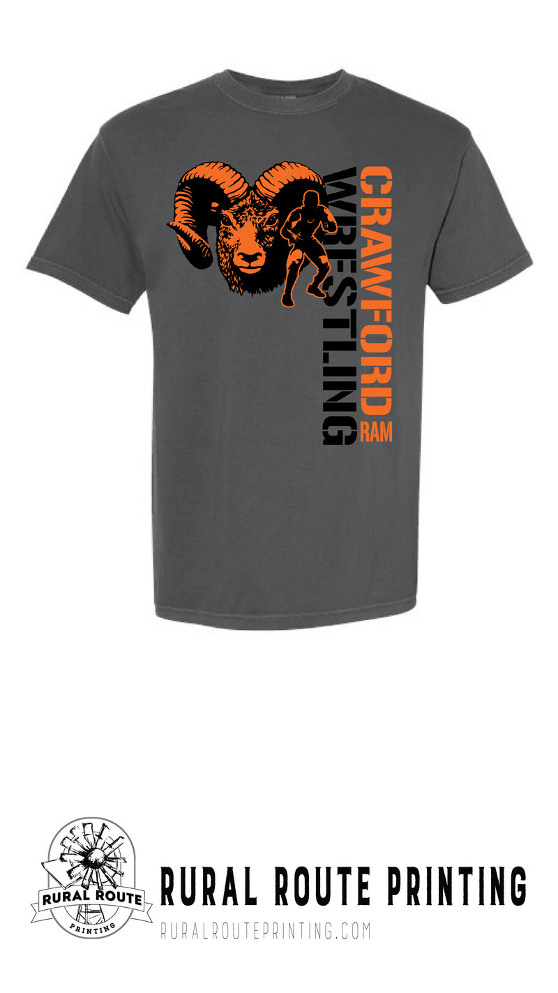 Crawford Wrestling - Wrestling - Comfort Color Heavy Short Sleeve Tee (1717)