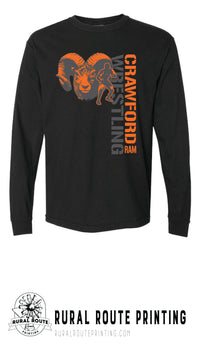 Crawford Wrestling - Wrestling - Comfort Color Heavy Long Sleeve Tee (6014)