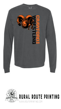 Crawford Wrestling - Wrestling - Comfort Color Heavy Long Sleeve Tee (6014)