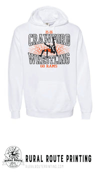 Crawford Wrestling - Shattered - Comfort Color Heavy Hoodie (1567)