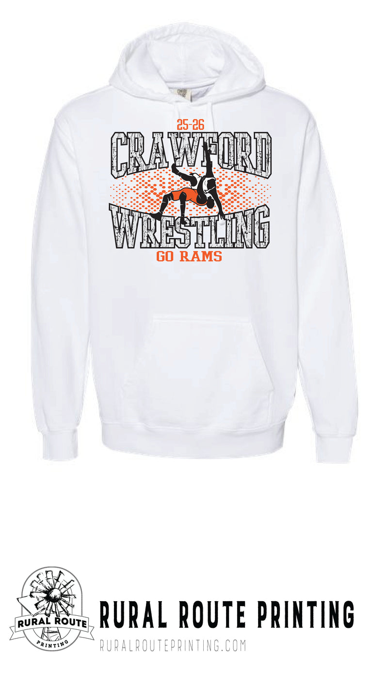 Crawford Wrestling - Shattered - Comfort Color Heavy Hoodie (1567)