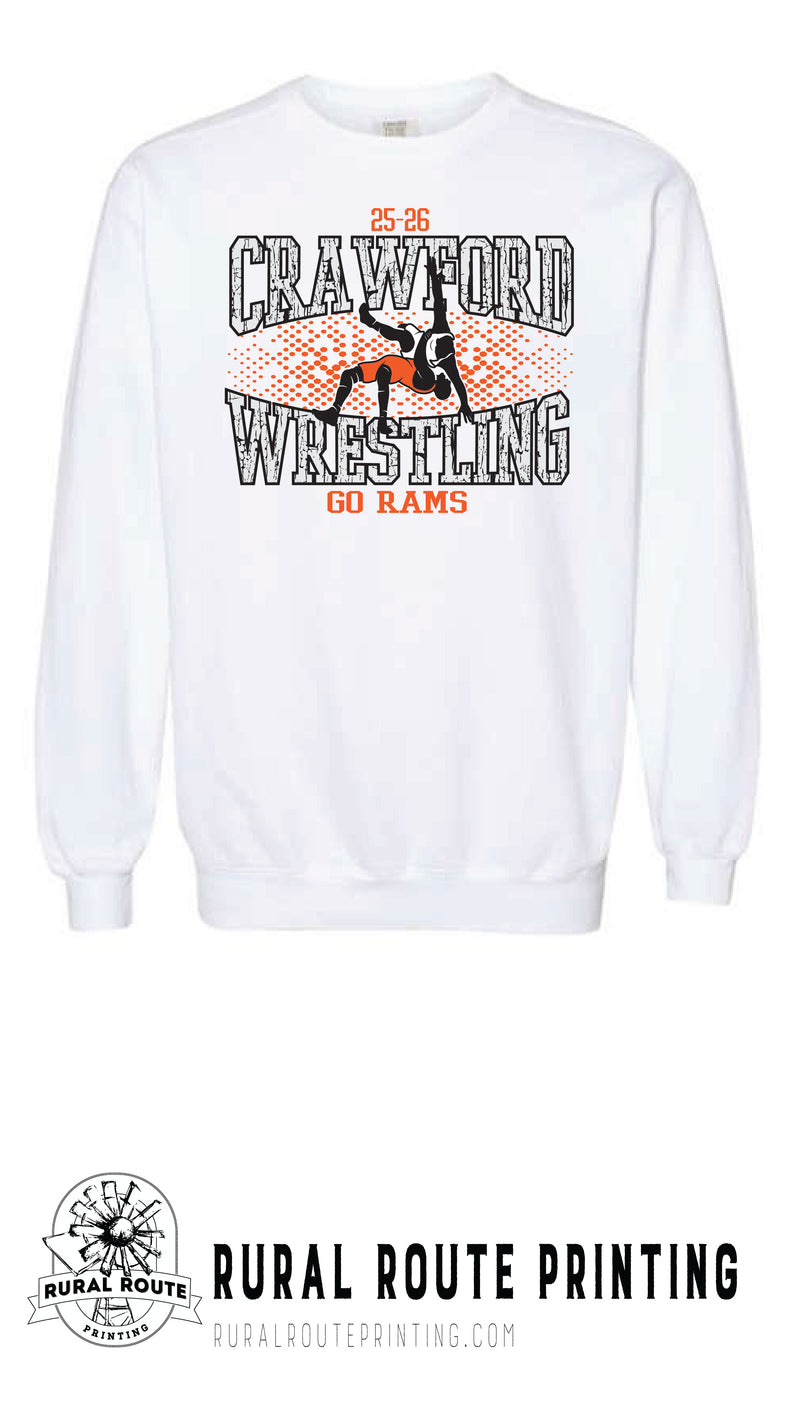 Crawford Wrestling - Shattered - Comfort Color Heavy Crew (1566)