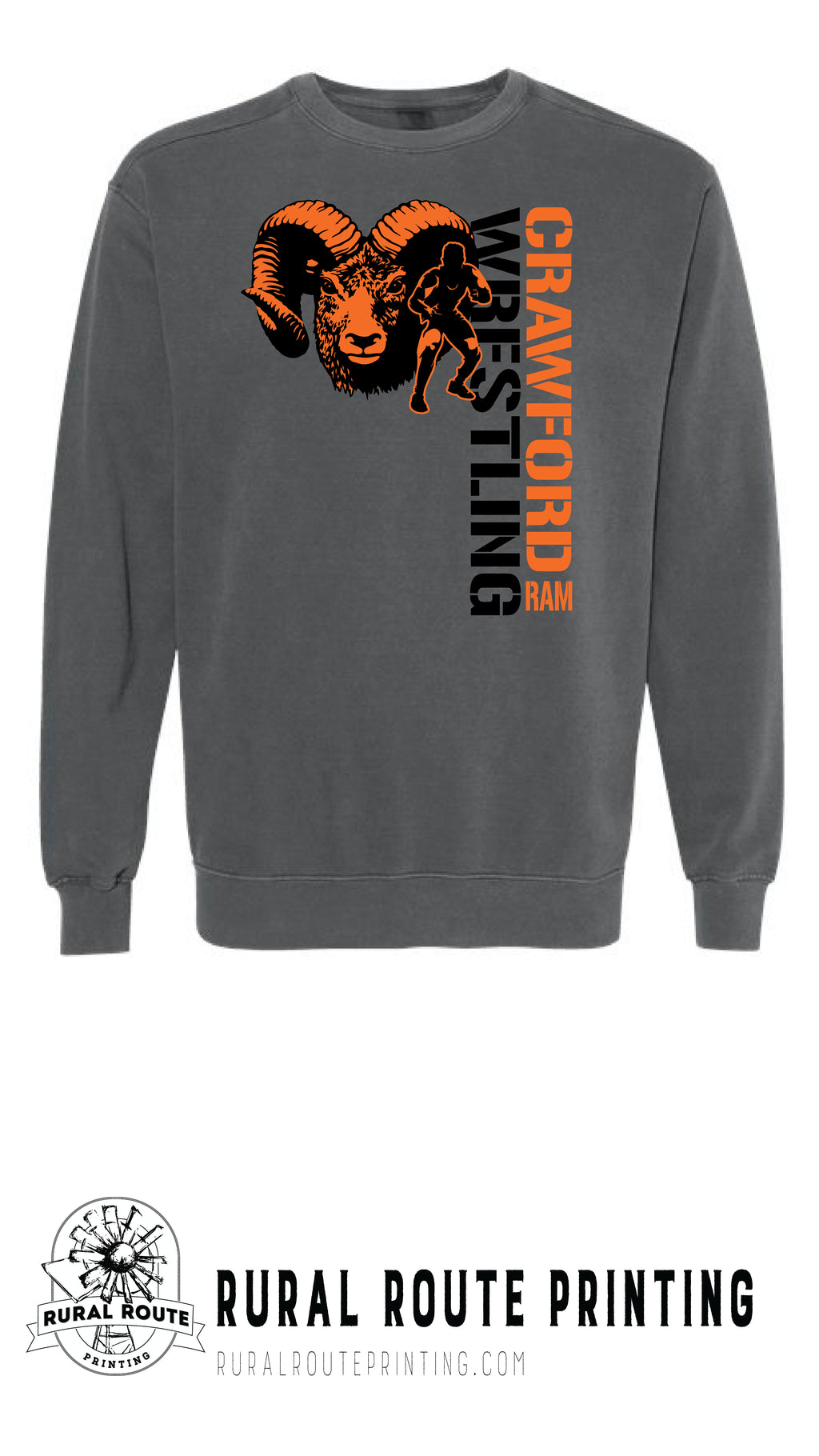 Crawford Wrestling - Wrestling - Comfort Color Heavy Crew (1566)