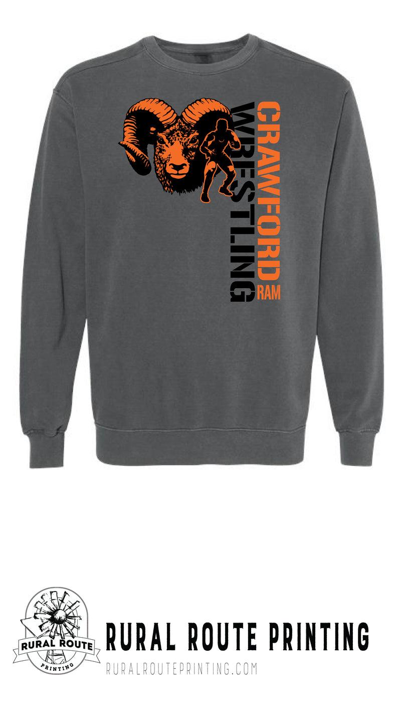 Crawford Wrestling - Wrestling - Comfort Color Heavy Crew (1566)