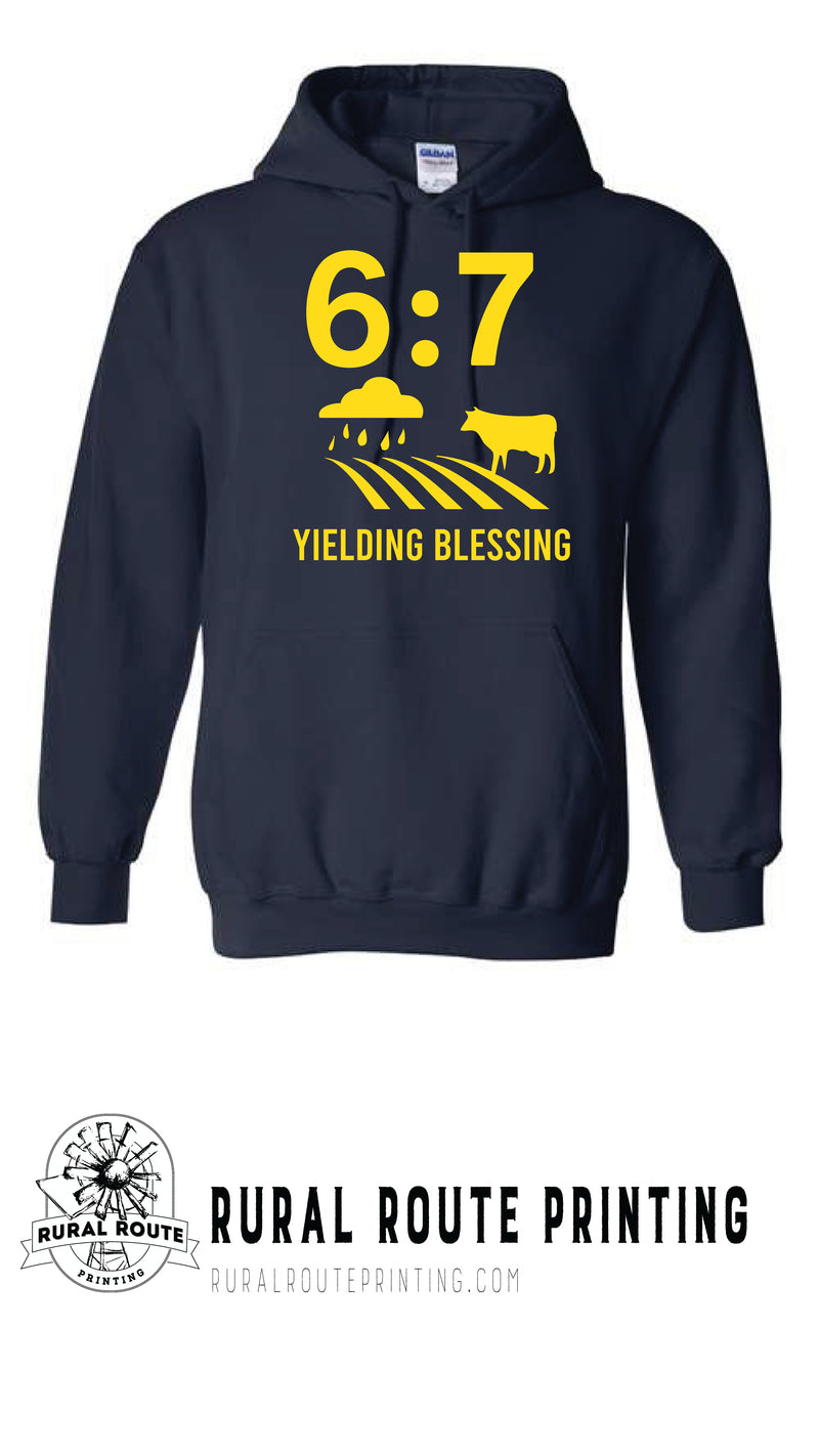 Yield Blessing -  Hebrew 6:7 - Hooded Sweatshirt