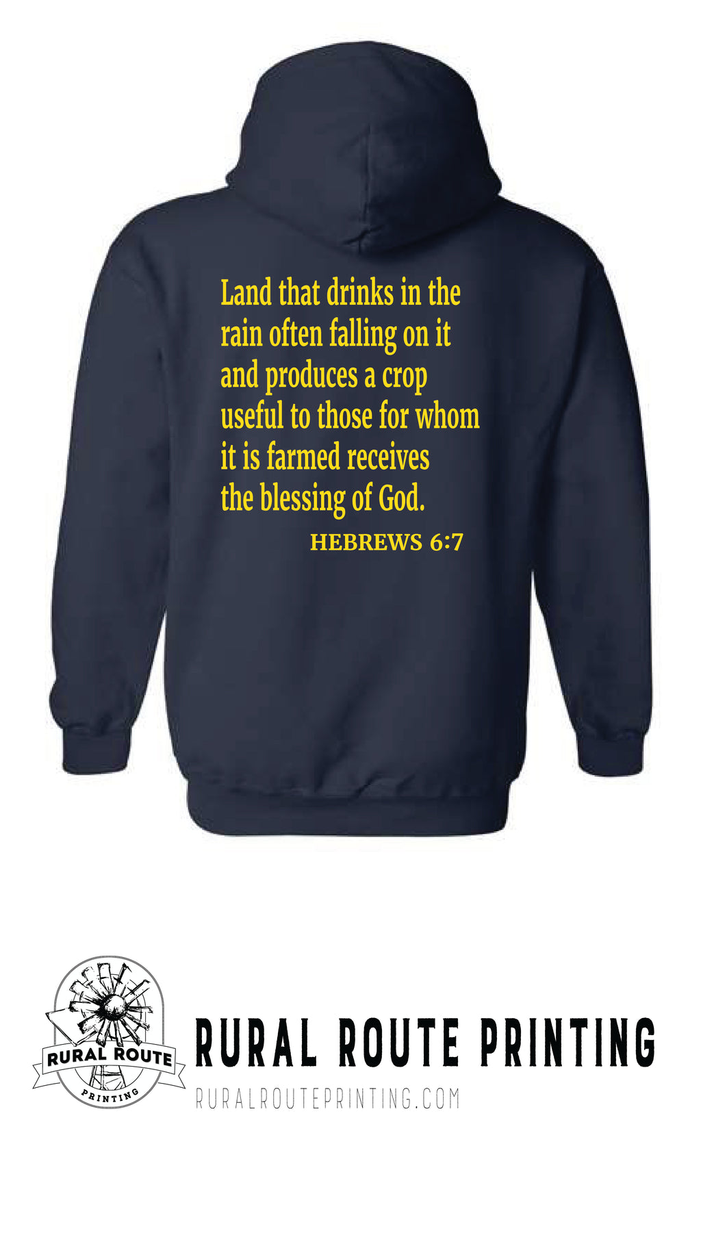 Yield Blessing -  Hebrew 6:7 - Hooded Sweatshirt