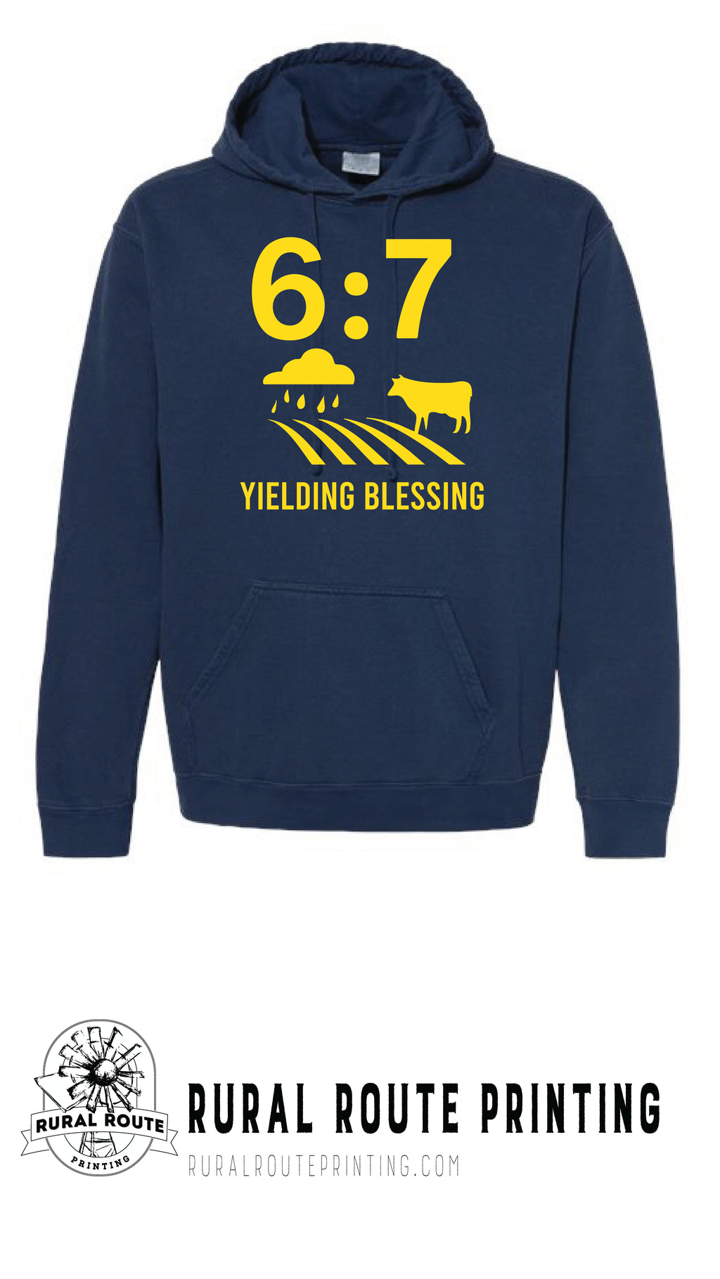 Yield Blessing -  Hebrew 6:7 - Comfort Color Hooded Sweatshirt