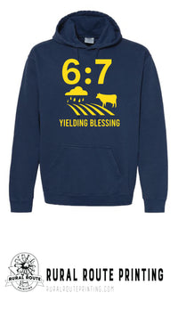 Yield Blessing -  Hebrew 6:7 - Comfort Color Hooded Sweatshirt