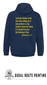 Yield Blessing -  Hebrew 6:7 - Comfort Color Hooded Sweatshirt