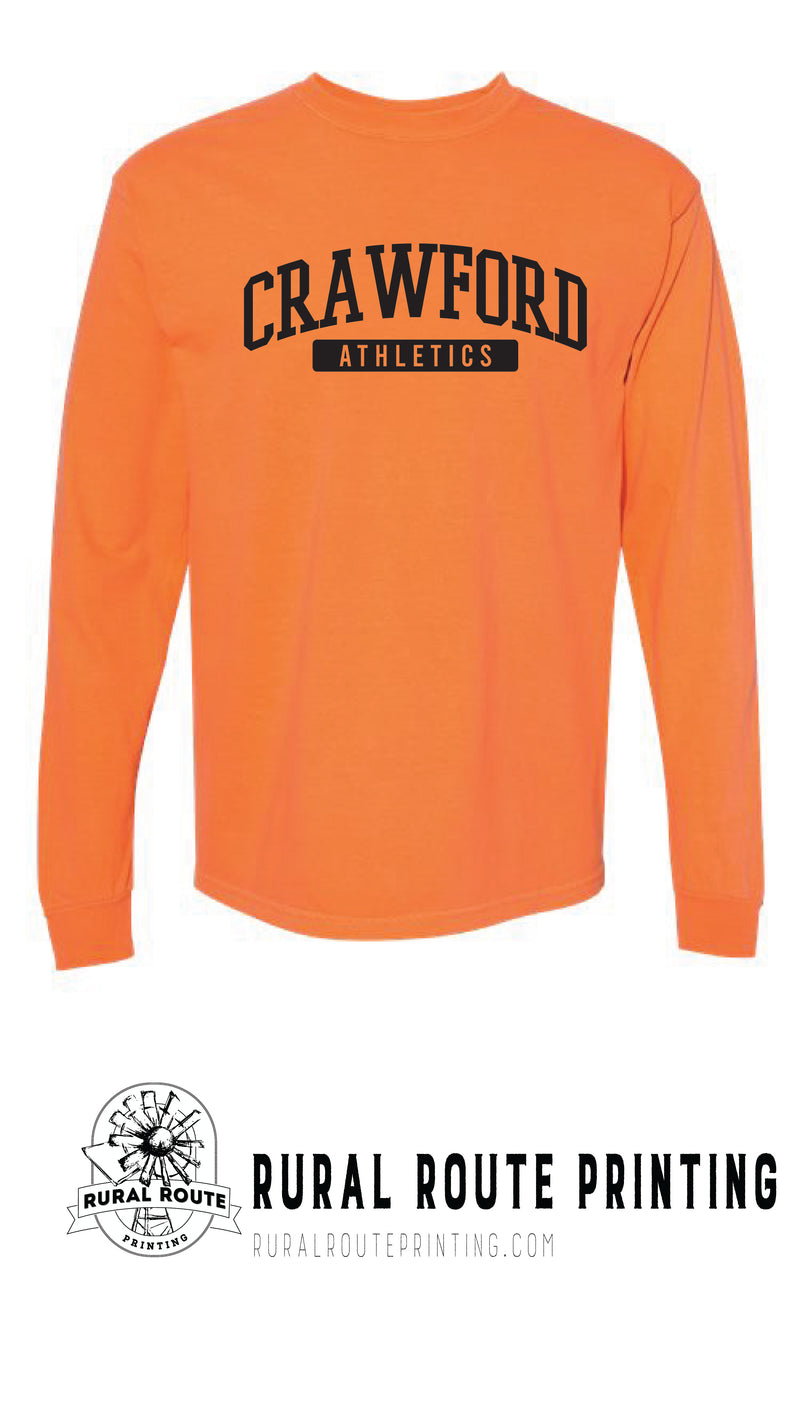 Crawford Wrestling -Athletics - Comfort Color Heavy Long Sleeve Tee (6014)