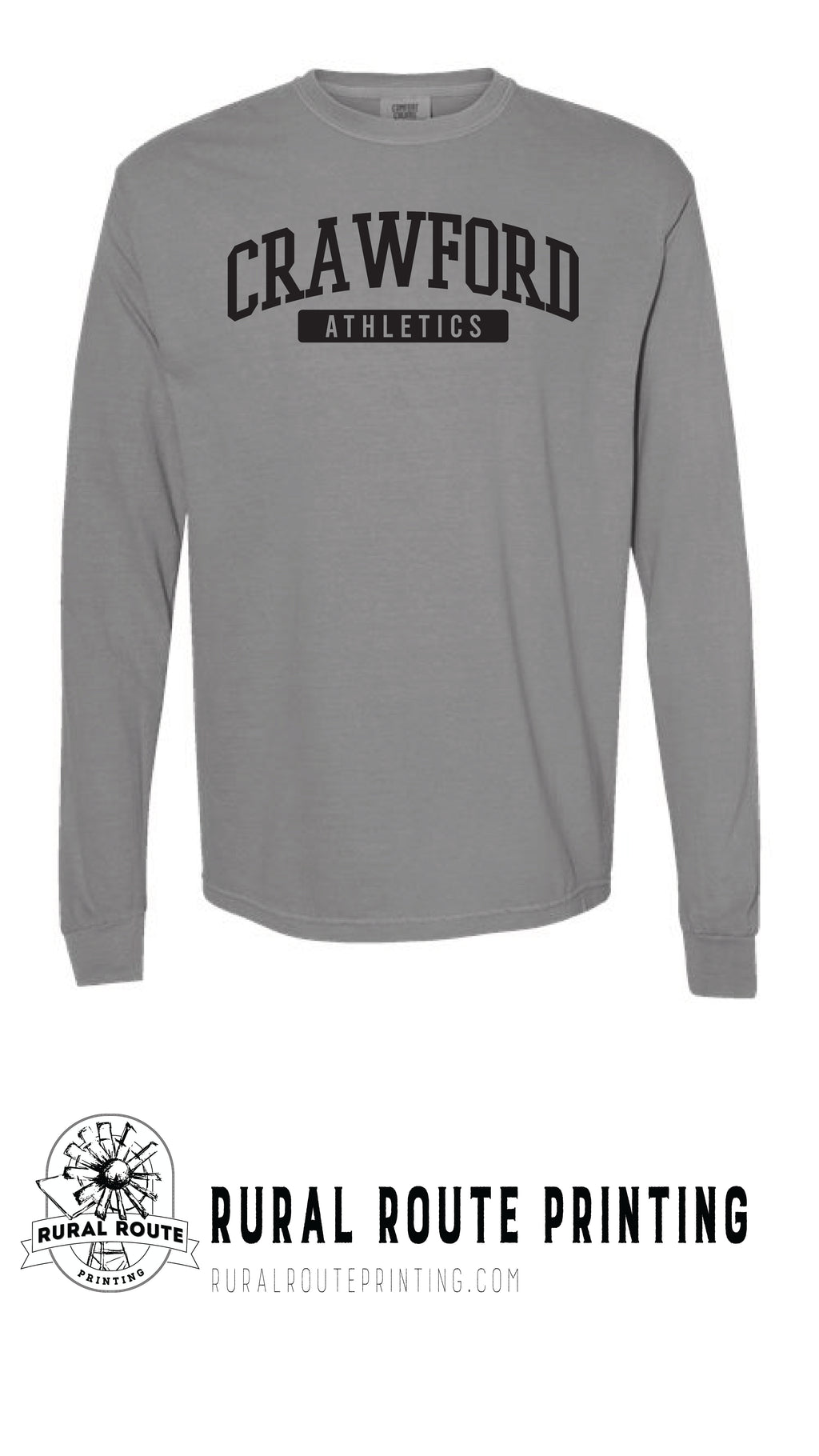 Crawford Wrestling -Athletics - Comfort Color Heavy Long Sleeve Tee (6014)