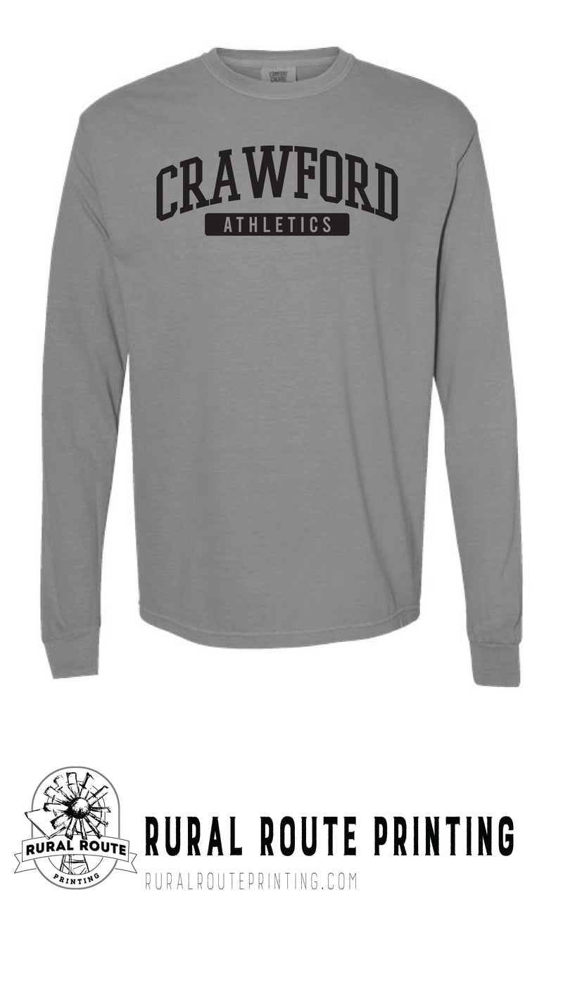 Crawford Wrestling -Athletics - Comfort Color Heavy Long Sleeve Tee (6014)