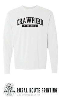 Crawford Wrestling -Athletics - Comfort Color Heavy Long Sleeve Tee (6014)