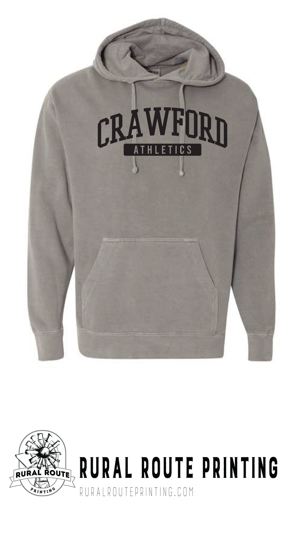 Crawford Wrestling - Athletics - Comfort Color Heavy Hoodie (1567)