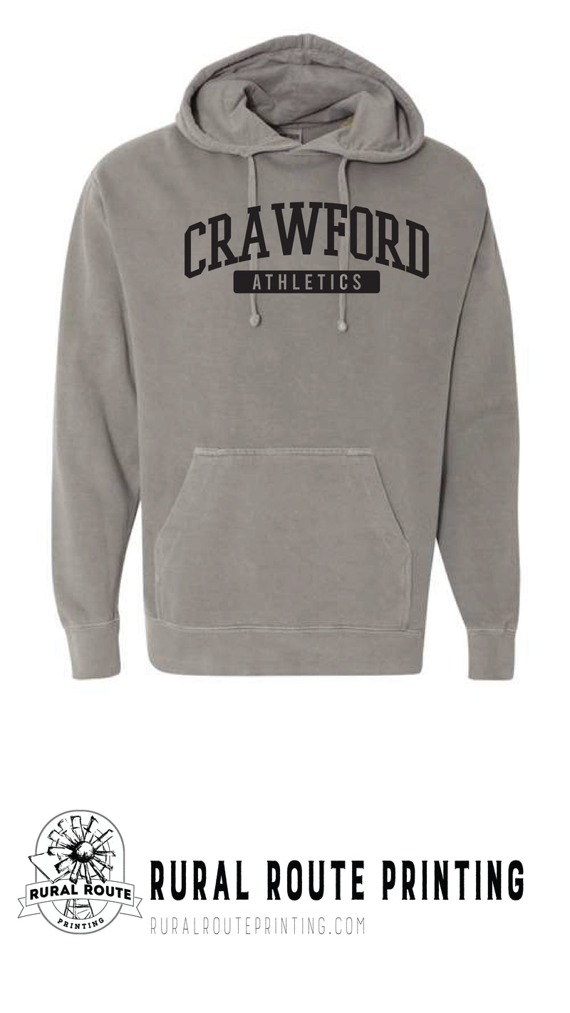 Crawford Wrestling - Athletics - Comfort Color Heavy Hoodie (1567)