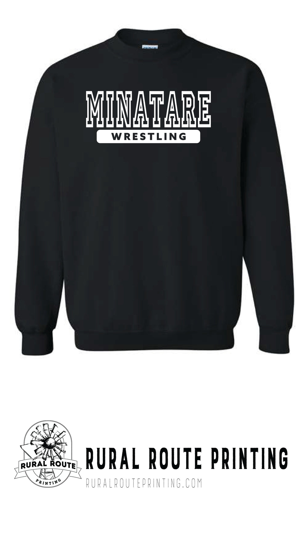 Minatare Wrestling - Athletic  - Crew Neck Sweatshirt (18000)