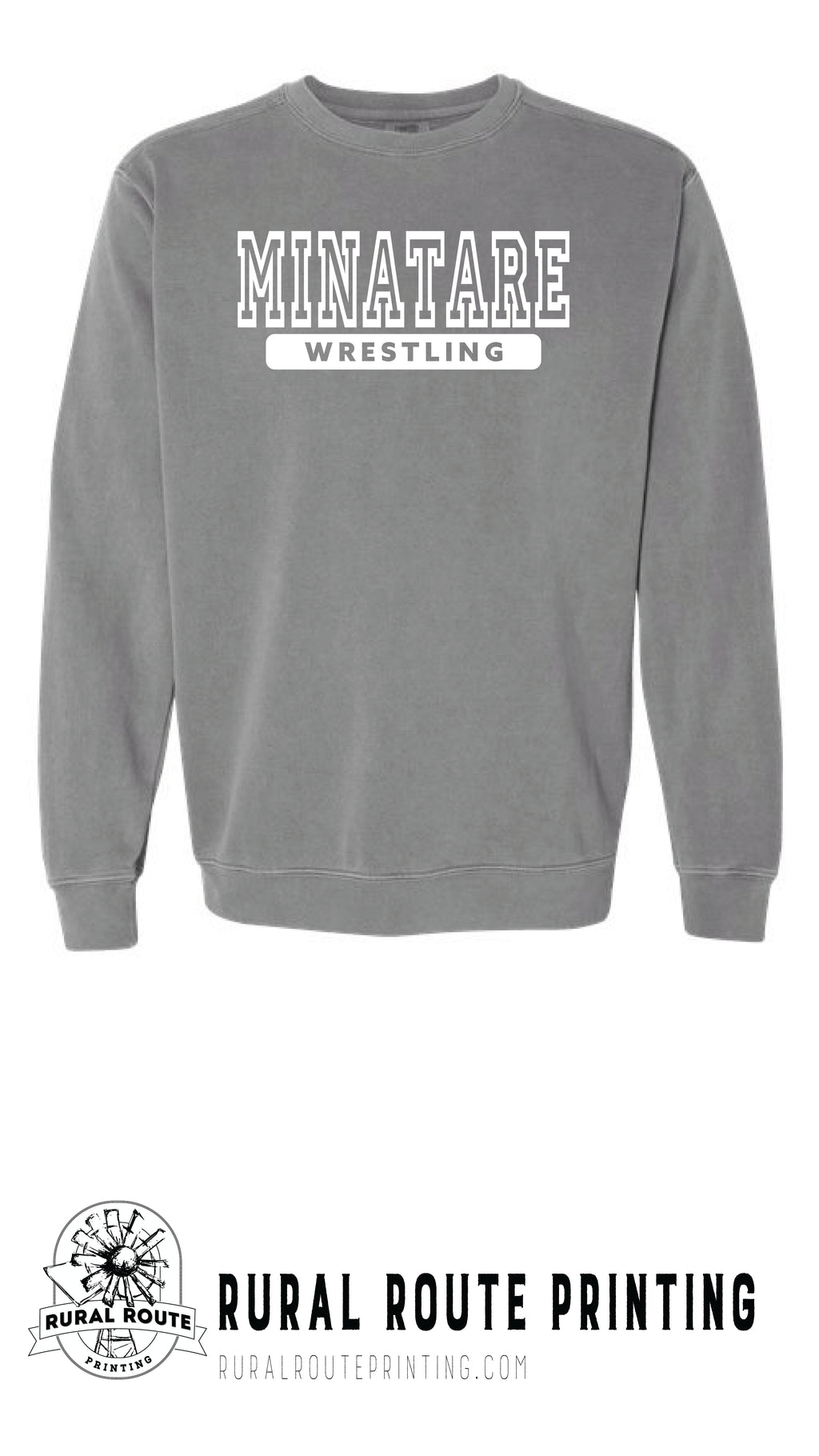 Minatare Wrestling -Athletic - Comfort Color Crew Sweatshirt