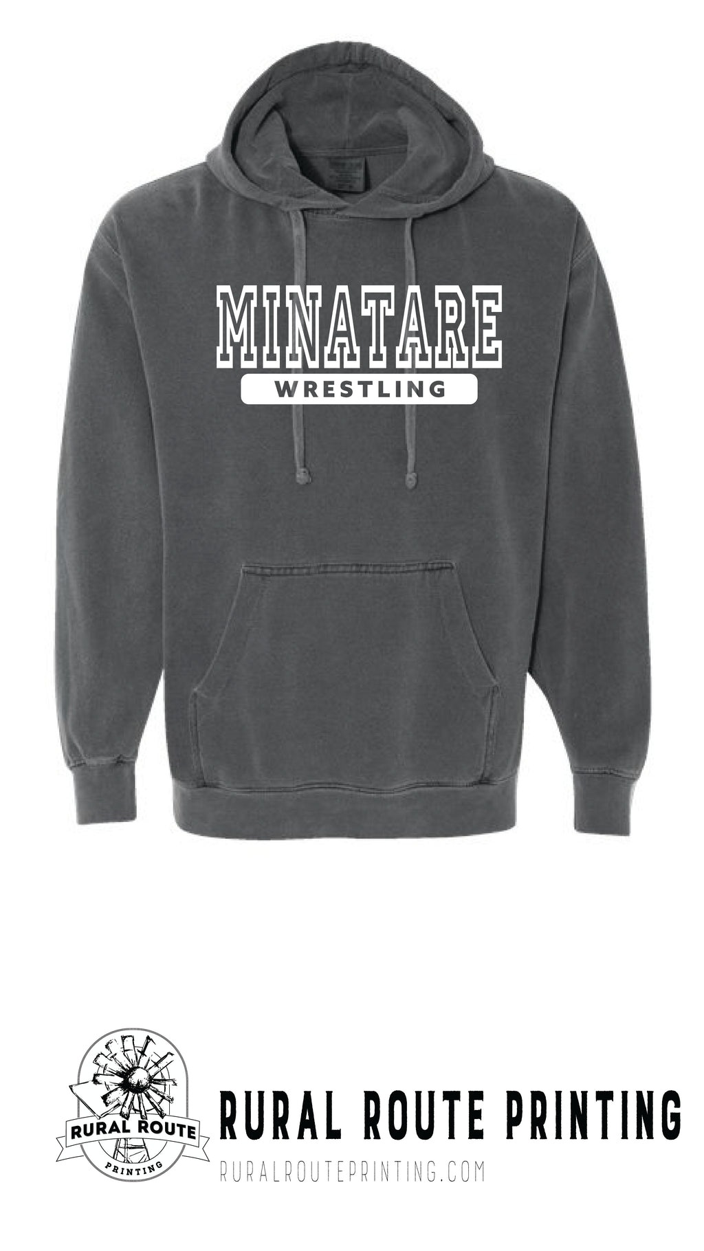 Minatare Wrestling - Athletic - Comfort Color Hooded Sweatshirt