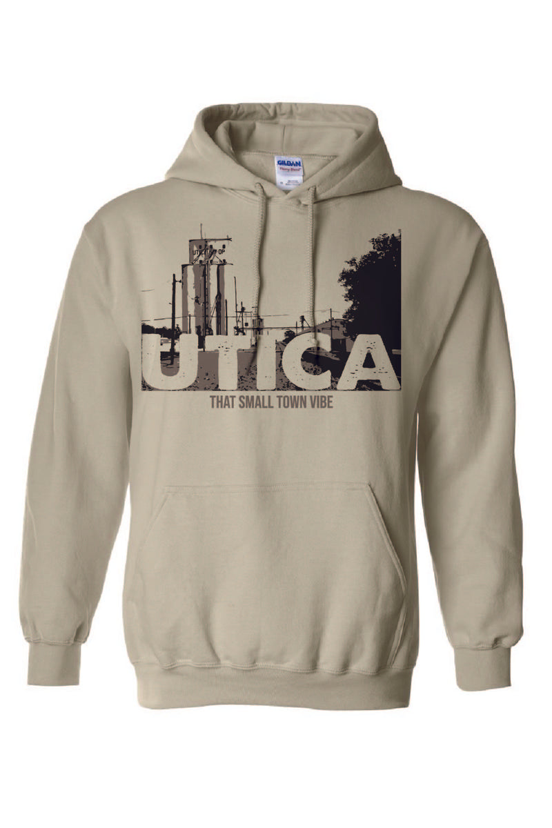 Utica Small Town Vibe - Gildan Hooded Sweatshirt (18500)