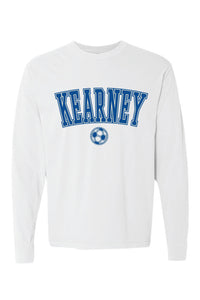 Kearney Soccer - Arched - Comfort Color Heavy Long Sleeve Tee (6014)