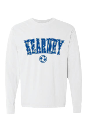 Kearney Soccer - Arched - Comfort Color Heavy Long Sleeve Tee (6014)