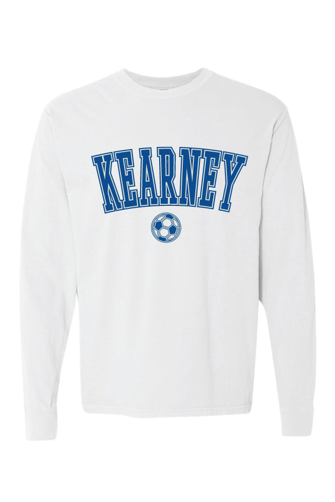 Kearney Soccer - Arched - Comfort Color Heavy Long Sleeve Tee (6014)