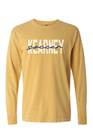 Kearney Soccer - Script - Comfort Color Heavy Long Sleeve Tee (6014)