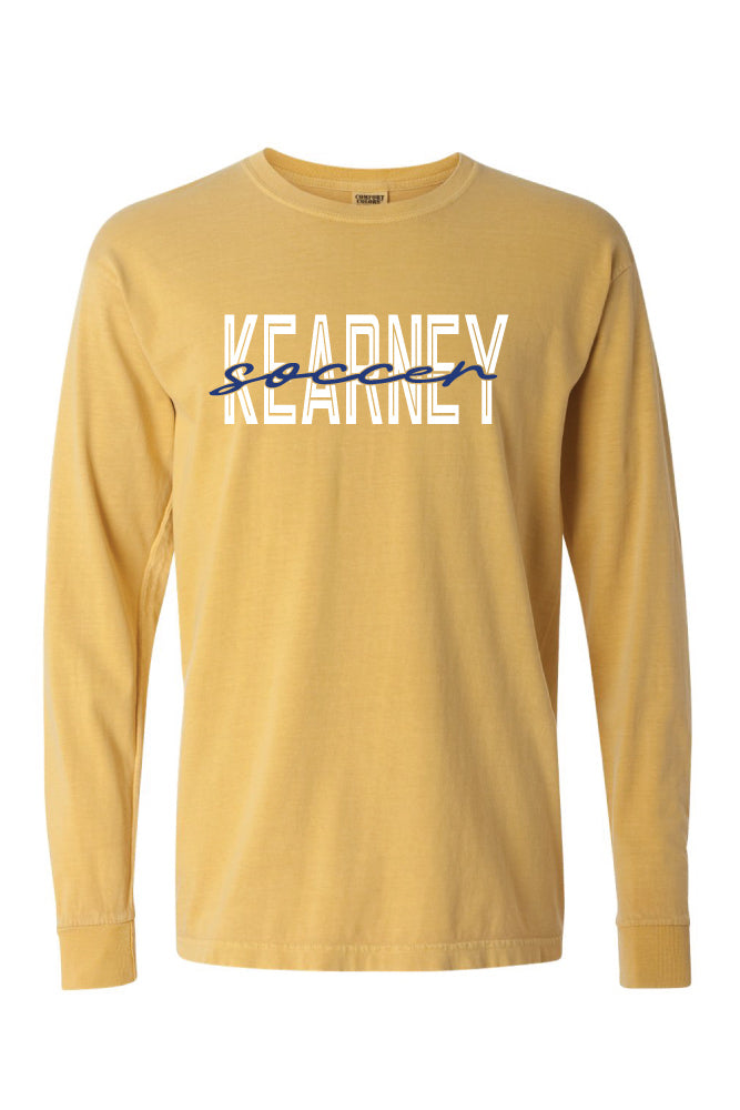 Kearney Soccer - Script - Comfort Color Heavy Long Sleeve Tee (6014)