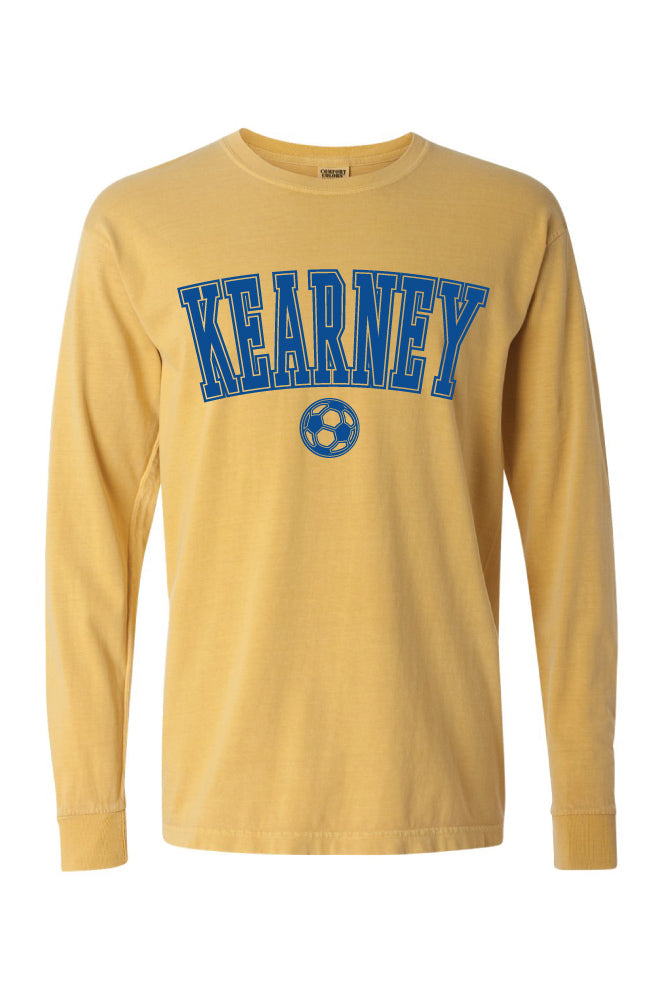 Kearney Soccer - Arched - Comfort Color Heavy Long Sleeve Tee (6014)