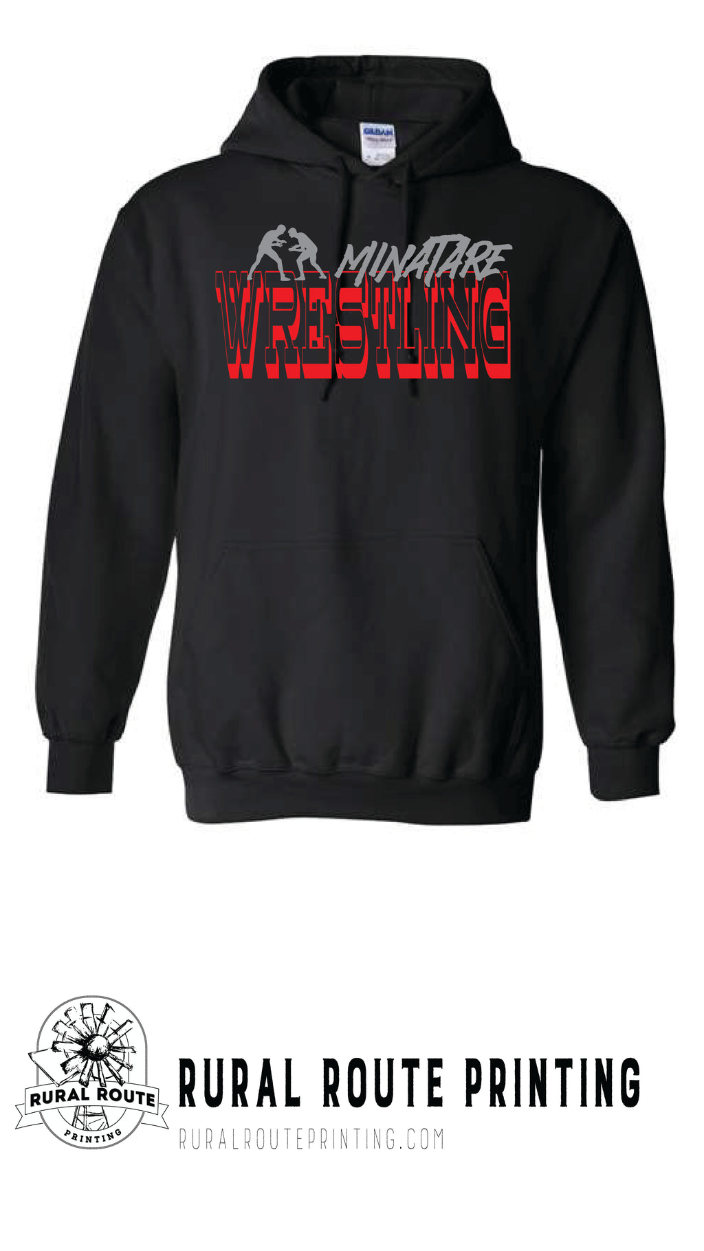 Minatare Wrestling - Old West - Hooded Sweatshirt (18500)