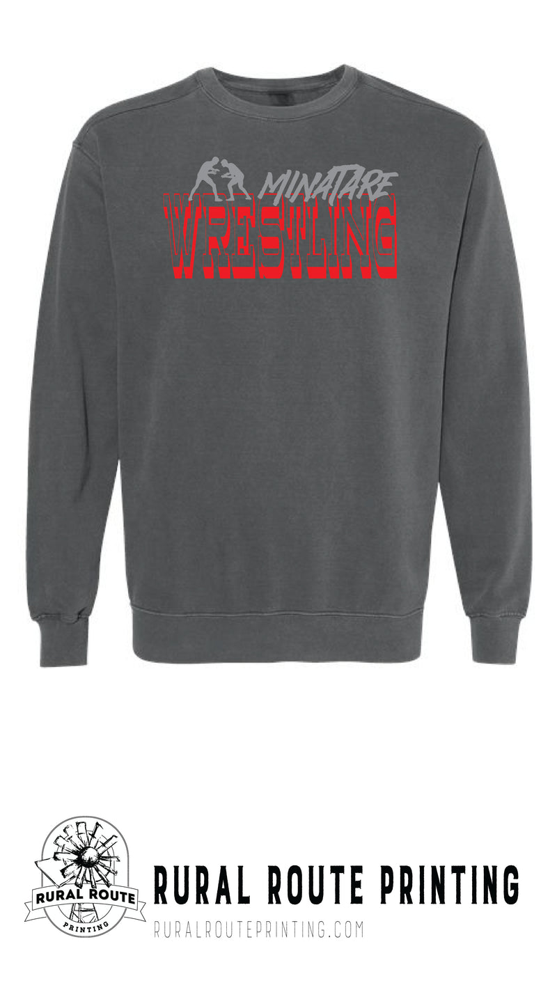 Minatare Wrestling - Old West - Comfort Color Crew Sweatshirt