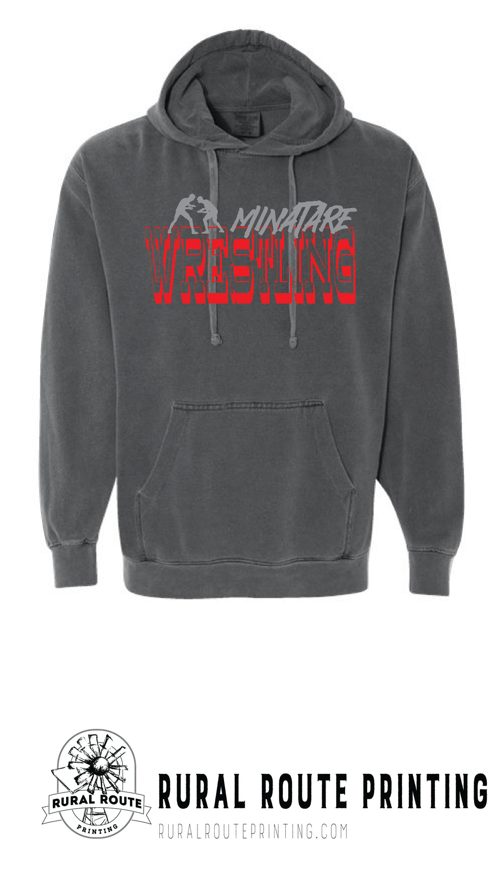 Minatare Wrestling - Old West - Comfort Color Hooded Sweatshirt