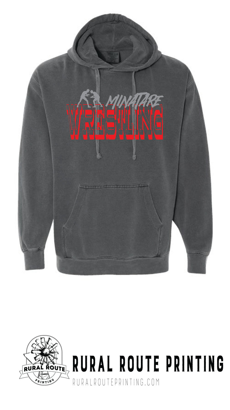 Minatare Wrestling - Old West - Comfort Color Hooded Sweatshirt