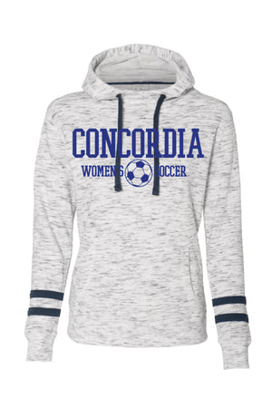 Concordia Soccer Stacked - J. America Women's Striped Hoodie (8674)