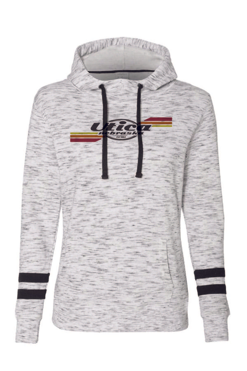 Utica Tri Color - J. America Women's Striped Hoodie (8674)