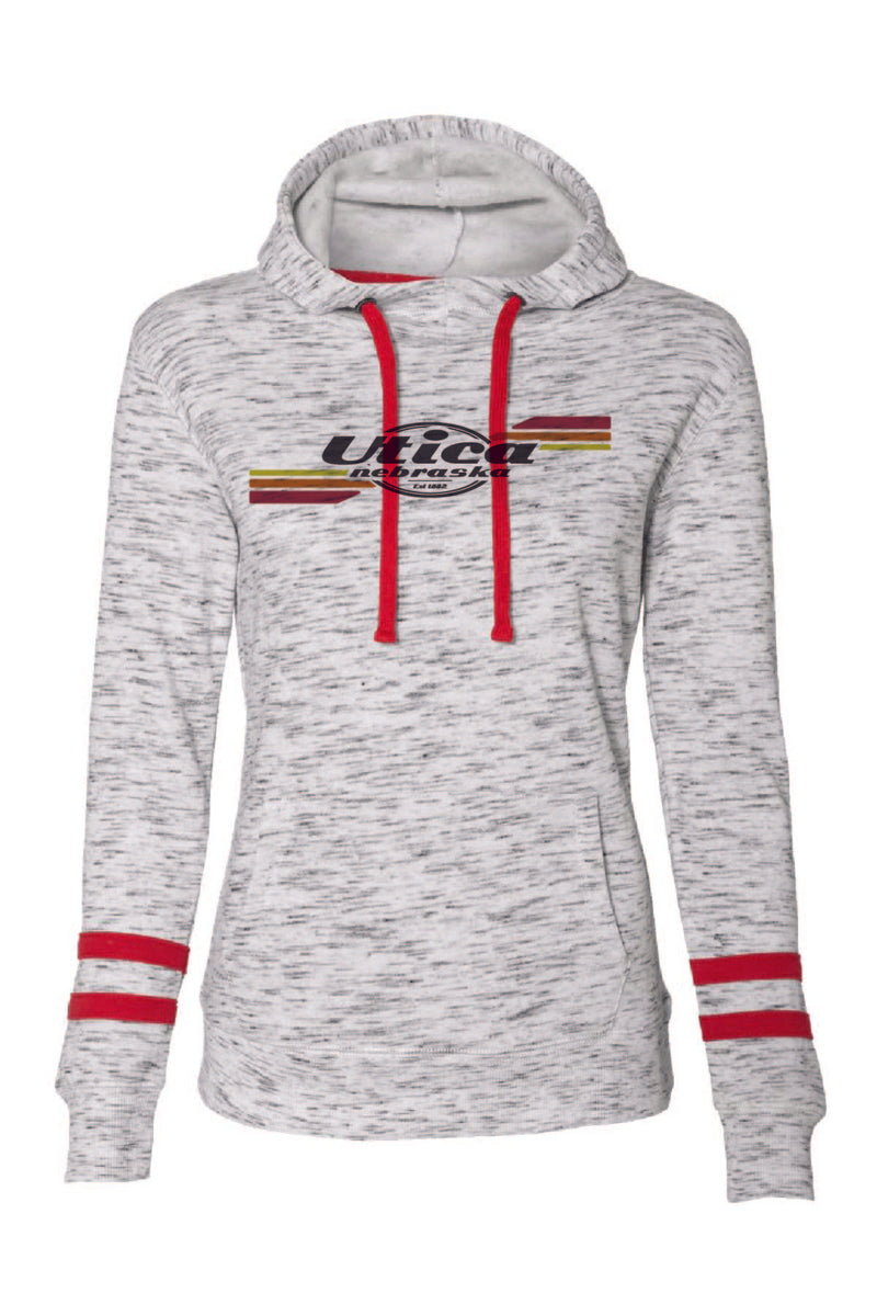 Utica Tri Color - J. America Women's Striped Hoodie (8674)